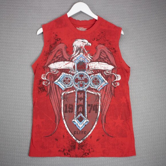 MMA Elite Sleeveless Tanktop Cross Grunge Y2K - Picture 1 of 6